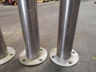 4x Stainless Steel Industrial Safety Bollards