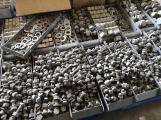 Pallet of Steel Nuts, Bolts, Washers, Anchor Studs