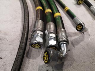 7x Flame Resistant Hydraulic Hoses, Assorted Lengths