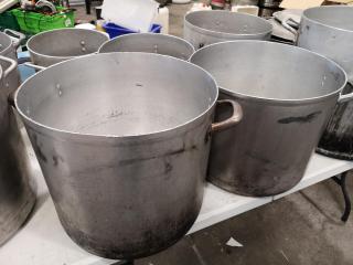 12x Assorted Stainless Steel & Aluminium Large Cooling Pots
