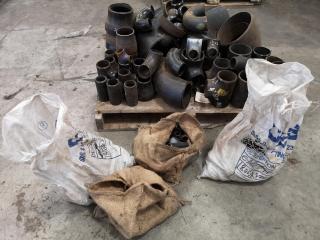 Large Lot of Assorted Water Pipe Fittings, Elbows, T-Couplings, & More
