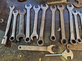 27x Assorted Combination Spanner Wrenches & More