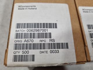 1500x BC Components Cemented Wirewound Resistors, Bulk Lot, New