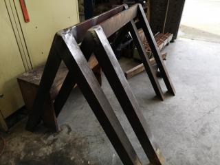 2x Heavy Duty Steel Workshop Horses