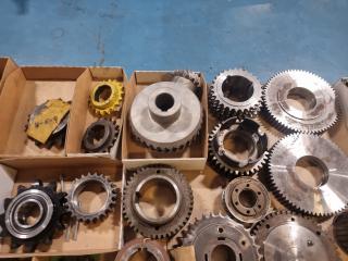 Large Assortment of Gears, Rollers and Sprockets
