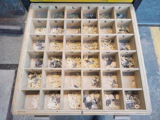 Drawer Unit of Mold Letters and Numbers