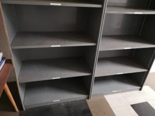 2x Steel Workshop or Office Shelving Units