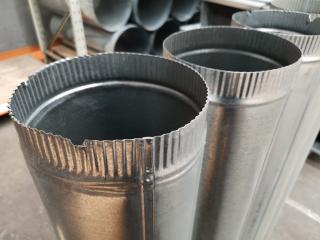 5x Galvanised Steel Duct Flues, 200x1200mm Size