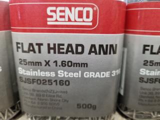 Senco 25x1.6mm Flat Head Ann 316 Stainless  Steel Nails
