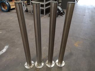 4x Stainless Steel Industrial Safety Bollards