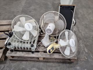 Collection Of Old Bar/Convector Heaters And Tabletop Fans