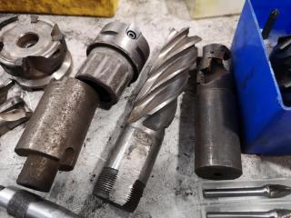 Assorted Lot Mill Cutters, Attachments, Bits, Micrometer & More