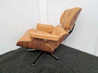 Eames Style Lounge Chair & Ottoman  - Leather