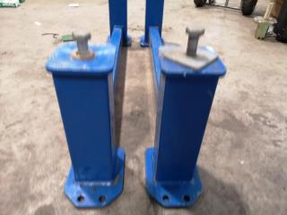 Pair of Heavy Steel Industrial Machinery or Table Stands