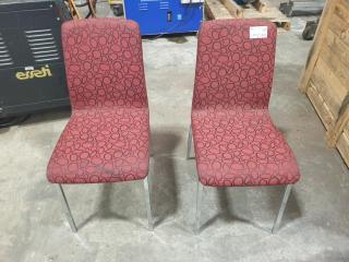 2 x Chrome and Fabric Reception Chairs