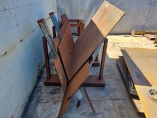 Handyman's Lot of Plate Steel and Stand