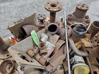 Assorted Industrial Pipe Fittimgs, Valves, Connectors, & More