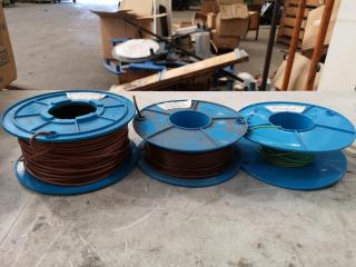 3x Partial Spools of 2.5mm Electrical Wire