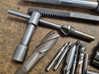 Assorted Mixed Lot of End Mills, Hex Keys, Shackles & More