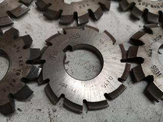 8x Assorted Involute Gear Mill Cutters