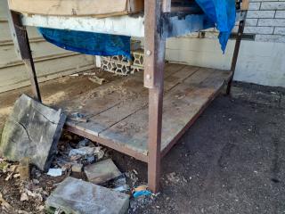 Workbench with Attached Outdoor Roof Assembly