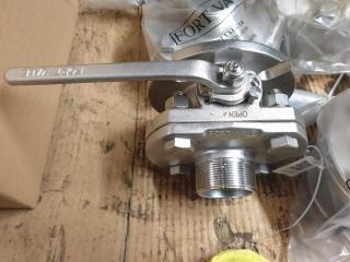 4 x Large Stainless Ball Valves