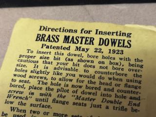 50x Vintage Antique Pattern Makers Brass Master Dowels, Size 5
