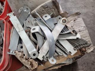 Pallet of Assorted Brackets, Pipe Hangers, Clamps, & More