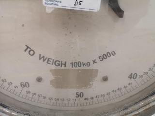 Vintage Avery 100kg Platform Industrial Scale