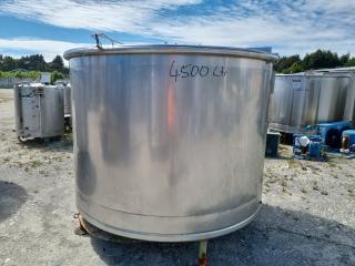 4500 Litre Stainless Tank