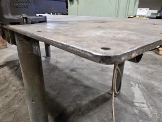 Heavy Steel Workbench Table w/ Vice & Electrical & Air Connections