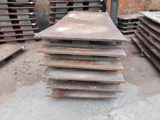Stack of 6 Heavy Duty Industrial Steel Plate Pallets