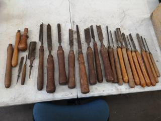 Assorted Vintage Wood Turning Chisels