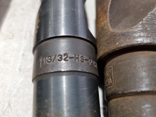 6x Large Diameter Morse Taper Drills, Imperial Sizes