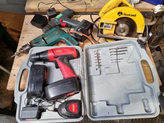 4x Power Tools, Saw, Drills, older models