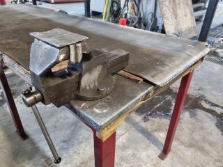 Steel Topped Workbench w/ Vice