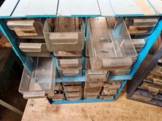 Workshop Parts Bin Racks w/ Fastening Hardware & More