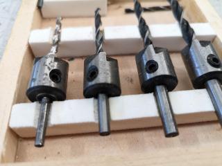 4-Piece Brad-Point Countersink Wood Drill Bit Set