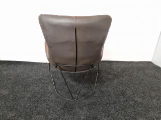 Sessel Style Curved Lounge Chair - Leather