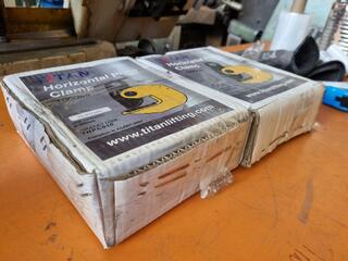 2x Titan Horizontal Plate Clamps, 1000kg Capacity