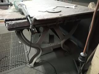 Antique Timber Workbench with Steel Covers