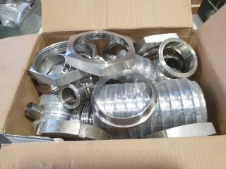 Box of New Stainless Pipe Fittings