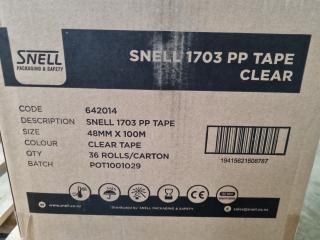 144x Rolls of Snell 1703 PP Tape Rolls, Clear