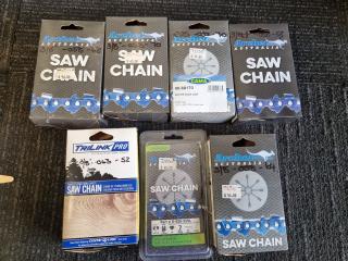 7x Assorted Archer and TriLink Chainsaw Saw Chains