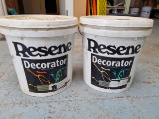 2x Resene Decorator Acrylic Paint, 10L Partial Buckets