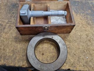 Mitutoyo 3-Point Internal Micrometer 368-743, 87-100mm, w/ Setting Ring
