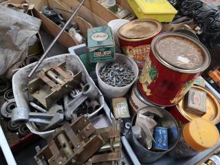 Assorted Lot Vintage Fastening Hardware, Parts, Components, & More