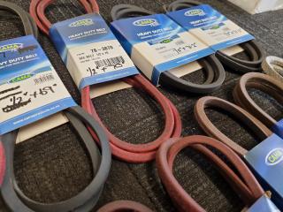 18x Assorted Ride-On Mower Engine & Deck Replacement Belts