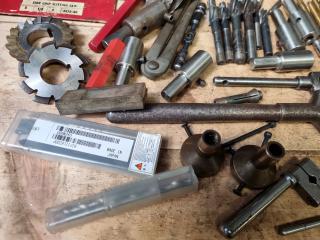 Assorted Milling Cutters, Bits, Vices, & More