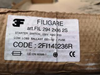 Filippi Filigare 1200mm Flourecent Ceiling Light, Packaging Box Damage